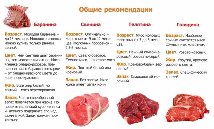 Популярные виды мяса и их особенности